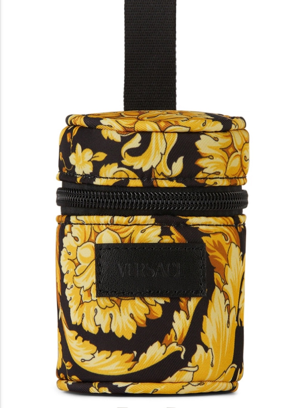 Versace Black & Gold Baroque Mini Zip Pacifier pouch